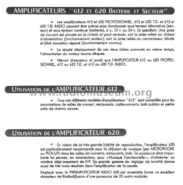 Amplificateur 612 Professionnel; Teppaz; Lyon (ID = 2317823) R-Player