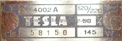 4002A; Tesla; Praha, (ID = 744954) TV Radio