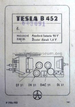 B 452; Tesla; Praha, (ID = 617879) Radio