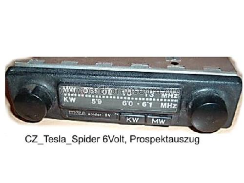 Spider 6V 2112B; Tesla; Praha, (ID = 266057) Car Radio