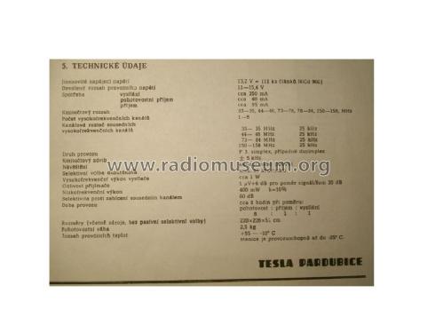 Funksprechgerät VXW 100; Tesla; Praha, (ID = 1401252) Commercial TRX