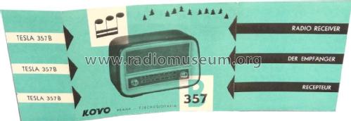 Kovo - Radio Receiver - Empfänger - Récepteur 357 B; Jiskra, Výrobní (ID = 1738276) Radio