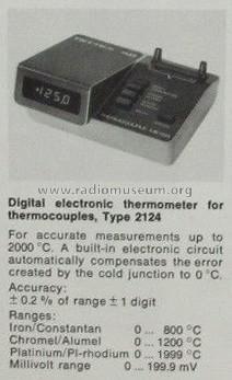Digital Electronic Thermometer for Thermocouples 2124; Tettex, Elektrische (ID = 1817758) Equipment
