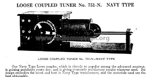 Loose Coupled Tuner No. 751-N Navy Type; The Wireless Shop, A (ID = 952022) mod-pre26