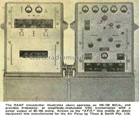 VHF Transmitter AT17; Thom & Smith Pty. (ID = 2399118) Commercial Tr