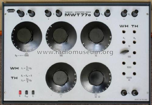 Thomson-Wheatstone Bridge MWT77a; ZOMP-ZDEMP (ID = 1008512) Equipment