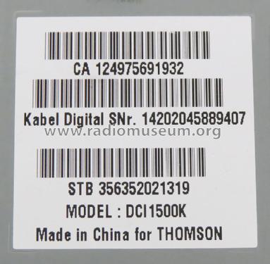 Digitaler Kabel-Receiver DCI1500K; Thomson marque, (ID = 1713773) DIG/SAT