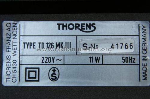 TD126 Electronic; Thorens; Lahr (ID = 1094590) Reg-Riprod