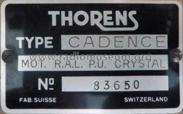 Cadence MOT. R.A.L. P.U. Crystal; Thorens SA; St. (ID = 1058989) Enrég.-R