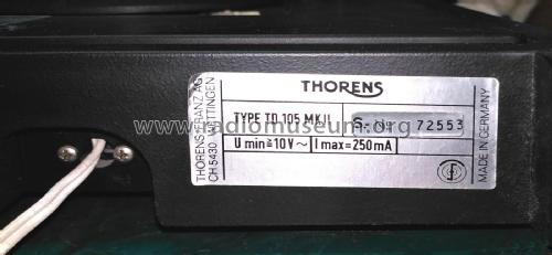 TD-105 MKII; Thorens SA; St. (ID = 2657395) R-Player