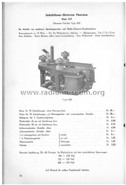 Induktions-Motor UV 603; Thorens SA; St. (ID = 1730925) Altri tipi