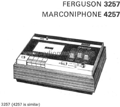 Ferguson stereo cassette recorder 3257; Thorn Electrical (ID = 1422717) R-Player