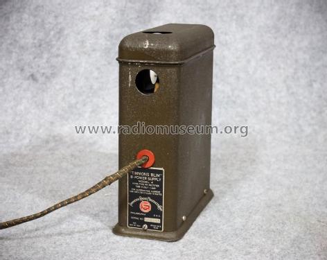 Timmons Blim B- Power Supply Model 4; Timmons Radio (ID = 2486906) Power-S