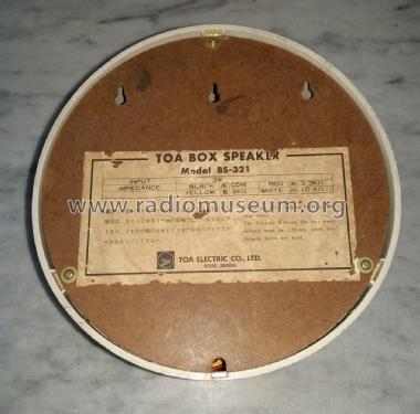 Box Speaker BS-321; Toa Electric Co., (ID = 2555271) Speaker-P