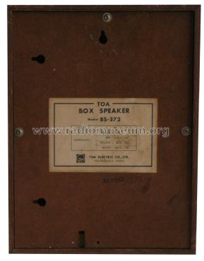 Box Speaker BS-372; Toa Electric Co., (ID = 2316425) Speaker-P