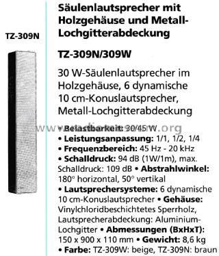 Column Speaker TZ-309; Toa Electric Co., (ID = 2699476) Parleur
