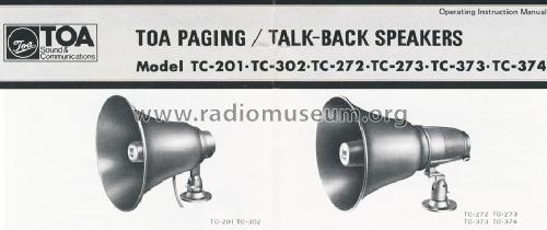 Horn-Speaker TC-374; Toa Electric Co., (ID = 1602140) Parlante