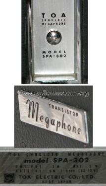 Transistor Shoulder Megaphone SPA-302; Toa Electric Co., (ID = 1277446) Ampl/Mixer