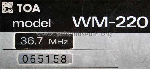 Wireless Mikrophone WM-220; Toa Electric Co., (ID = 1891728) Microphone/PU