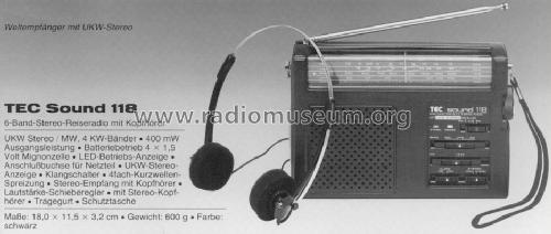 Sound 118; TEC Dieter Beer; (ID = 549104) Radio