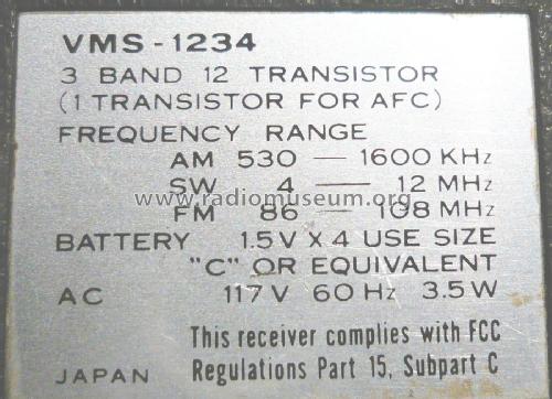 Candle 3 Band 12 Transistor VMS-1234 ; Tokyo Transistor (ID = 1905001) Radio