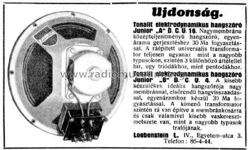 Speaker D.C.U. 16; Tonalit Gramophon Rt (ID = 2473778) Speaker-P