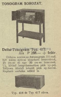 Delta Tonogram Elektrogramofon 417; Tonalit Gramophon Rt (ID = 2205645) R-Player