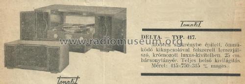 Delta Tonogram Elektrogramofon 417; Tonalit Gramophon Rt (ID = 2205766) Enrég.-R