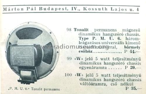 Speaker PMU 6; Tonalit Gramophon Rt (ID = 1400221) Speaker-P