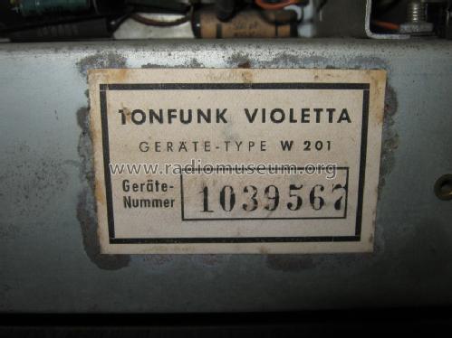 Violetta W201; Tonfunk GmbH; (ID = 1479522) Radio