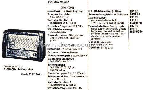 Violetta W202; Tonfunk GmbH; (ID = 2819680) Radio
