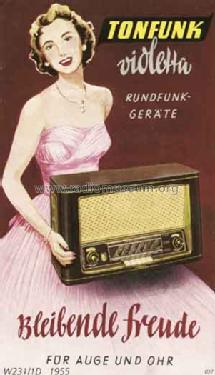 Violetta W231/1D; Tonfunk GmbH; (ID = 2538) Radio
