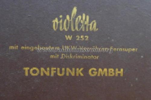 Violetta W252; Tonfunk GmbH; (ID = 1005923) Radio
