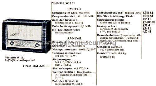 Violetta W 151; Tonfunk GmbH; (ID = 2819122) Radio