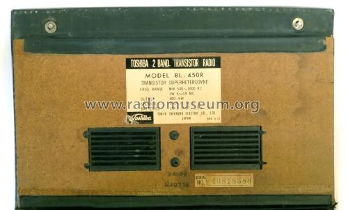 2 Band Superheterodyne 8L-450R; Toshiba Corporation; (ID = 1882292) Radio