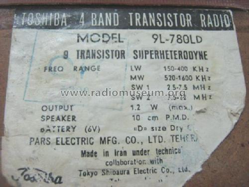 4 Band 9 Transistor 9L-780LD; Toshiba Corporation; (ID = 1317305) Radio