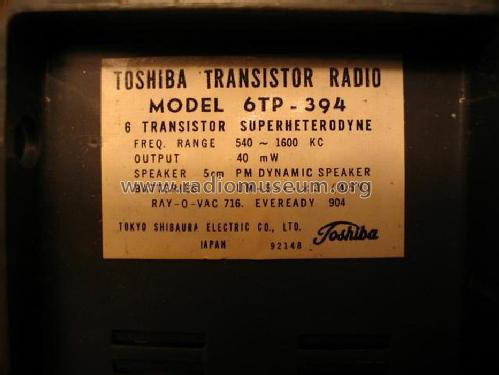 Transistor Six 6TP-394; Toshiba Corporation; (ID = 1202912) Radio