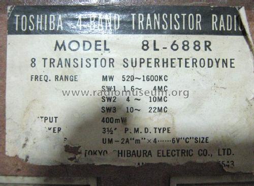 8 Transistor 8L-688R; Toshiba Corporation; (ID = 1486238) Radio