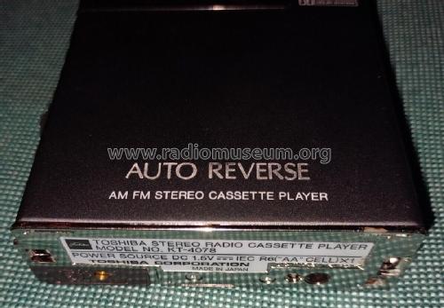 AM/FM Stereo Cassette Player KT-4078; Toshiba Corporation; (ID = 2989839) Radio