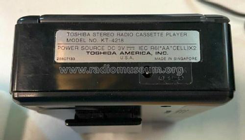 AM/FM Stereo Radio Cassette Player KT-4218; Toshiba Corporation; (ID = 2978645) Radio