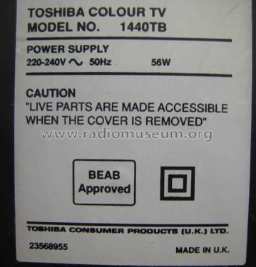 Colour TV 1440TB; Toshiba Corporation; (ID = 1738159) Television