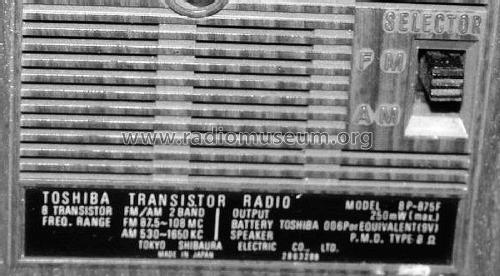 FM/AM 2Band 8P-875F; Toshiba Corporation; (ID = 1788479) Radio