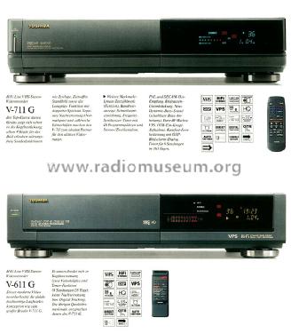 HiFi-Line VHS Stereo-Videorecorder V-711G; Toshiba Corporation; (ID = 1688128) R-Player