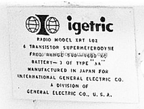 Igetric Transistor XRT-102; International (ID = 1412032) Radio