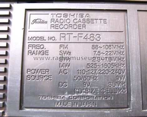 Radio Cassette Recorder RT-F483; Toshiba Corporation; (ID = 1361799) Radio