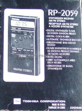 RP-2059; Toshiba Corporation; (ID = 1388580) Radio
