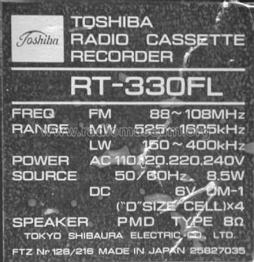 RT330FL; Toshiba Corporation; (ID = 1167861) Radio