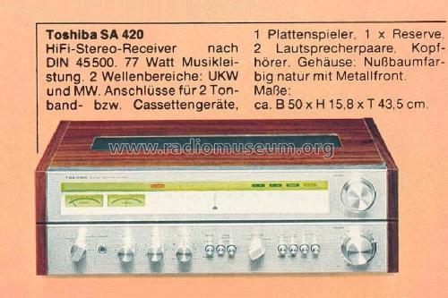 SA-420; Toshiba Corporation; (ID = 1759906) Radio