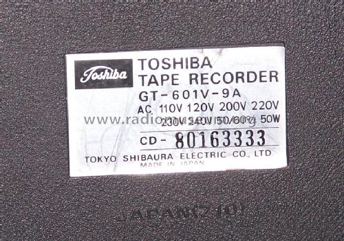 Solid State Tape Recorder GT-601V ; Toshiba Corporation; (ID = 1646788) R-Player