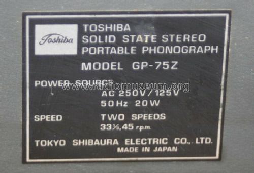 Stereo Phonograph GP-75Z; Toshiba Corporation; (ID = 2660294) R-Player